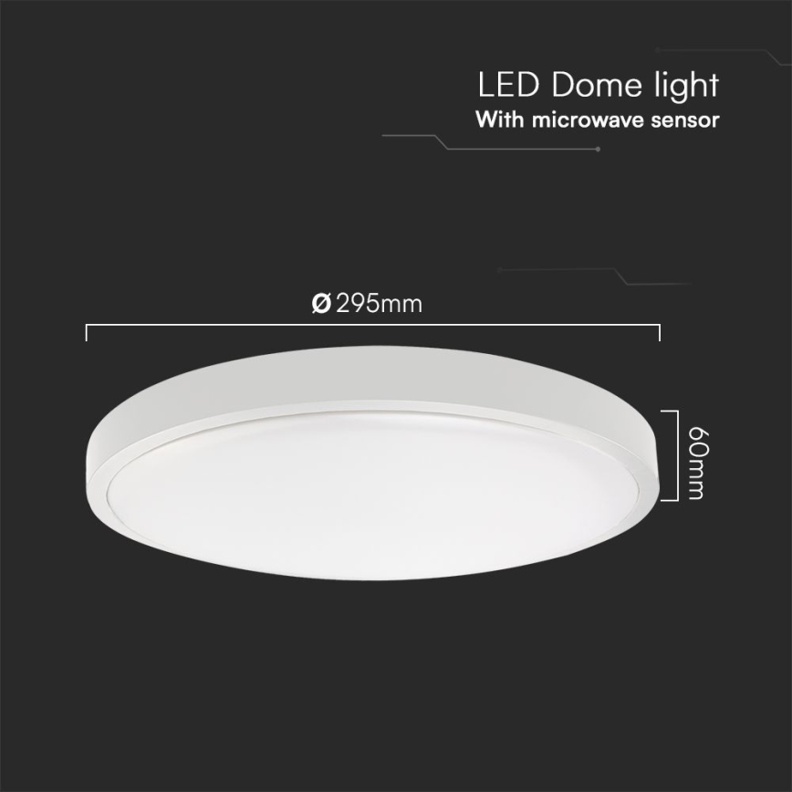 LED kupatilsko plafonsko svetlo sa senzorom SAMSUNG čip LED/18W/230V IP44 6500K prečnik 29 cm belo + daljinski upravljač