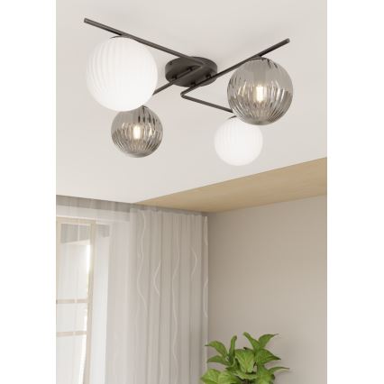 Plafonsko svetlo AZURA 4xE14/10W/230V crna/siva/bela