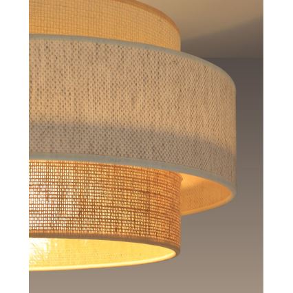 Plafonsko svetlo BOHO 1xE27/60W/230V fi 40 cm bela/juta