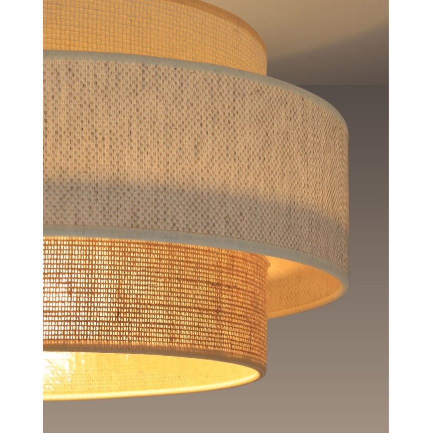 Plafonsko svetlo BOHO 1xE27/60W/230V fi 40 cm bela/juta