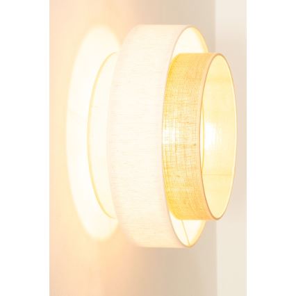 Plafonsko svetlo BOHO 1xE27/60W/230V fi 40 cm bela/juta