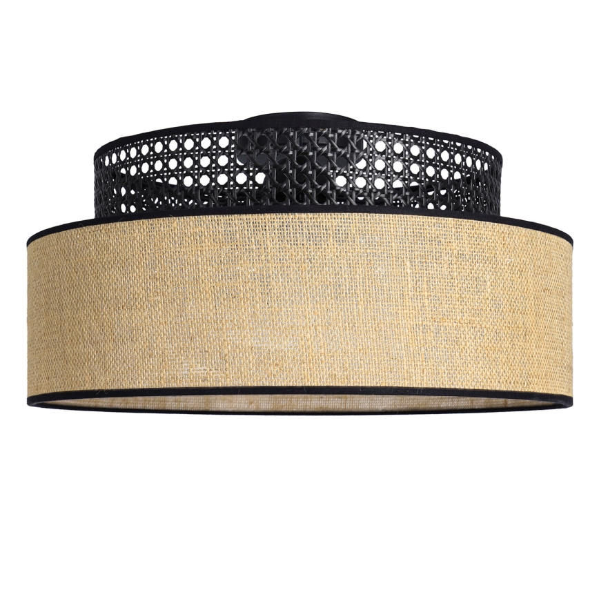 Plafonsko svetlo BOHO 1xE27/60W/230V prečnik 40 cm crna/ratan