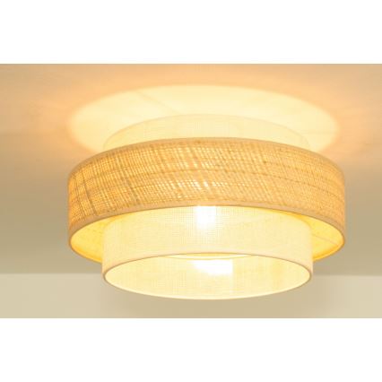 Plafonsko svetlo BOHO 1xE27/60W/230V prečnik 40 cm juta/krem