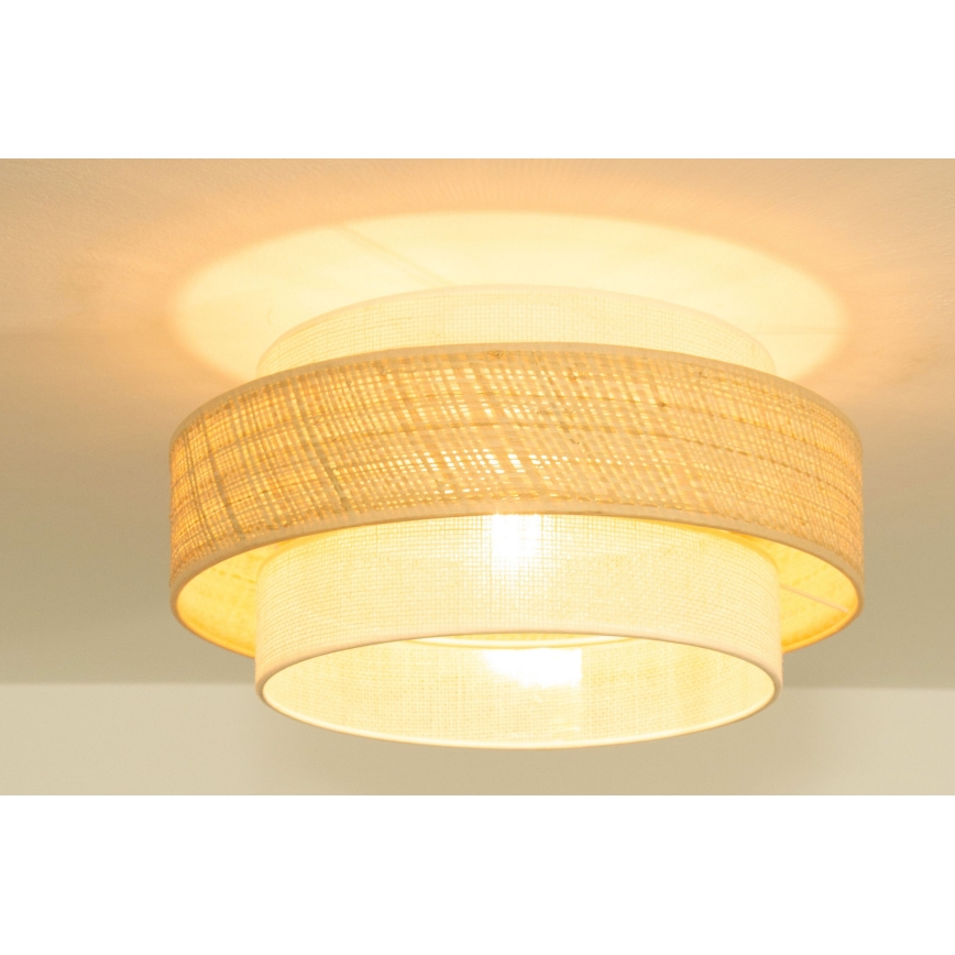 Plafonsko svetlo BOHO 1xE27/60W/230V prečnik 40 cm juta/krem