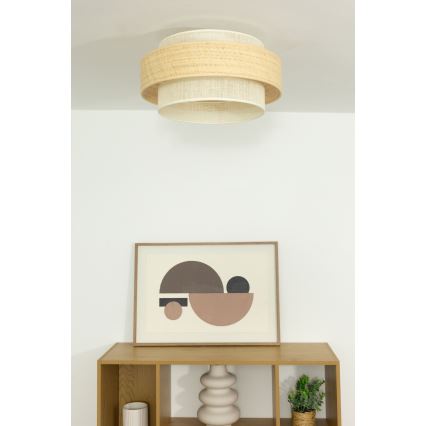 Plafonsko svetlo BOHO 1xE27/60W/230V prečnik 40 cm juta/krem