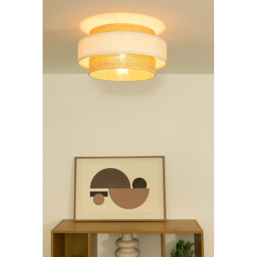 Plafonsko svetlo BOHO 1xE27/60W/230V prečnik 40 cm krem/juta