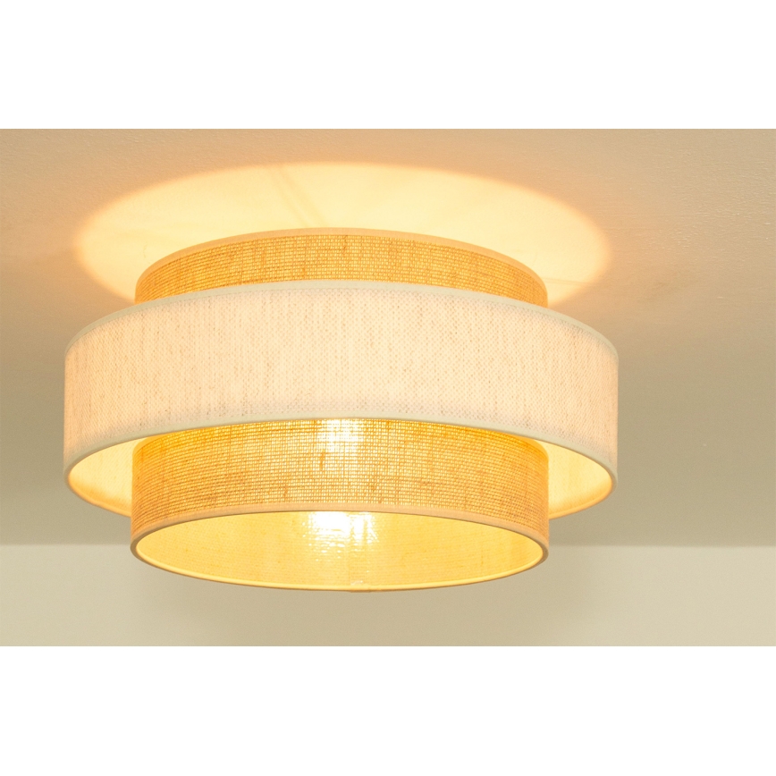 Plafonsko svetlo BOHO 1xE27/60W/230V prečnik 40 cm krem/juta