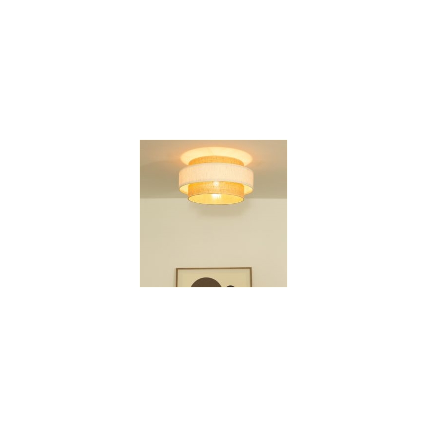 Plafonsko svetlo BOHO 1xE27/60W/230V prečnik 40 cm krem/juta