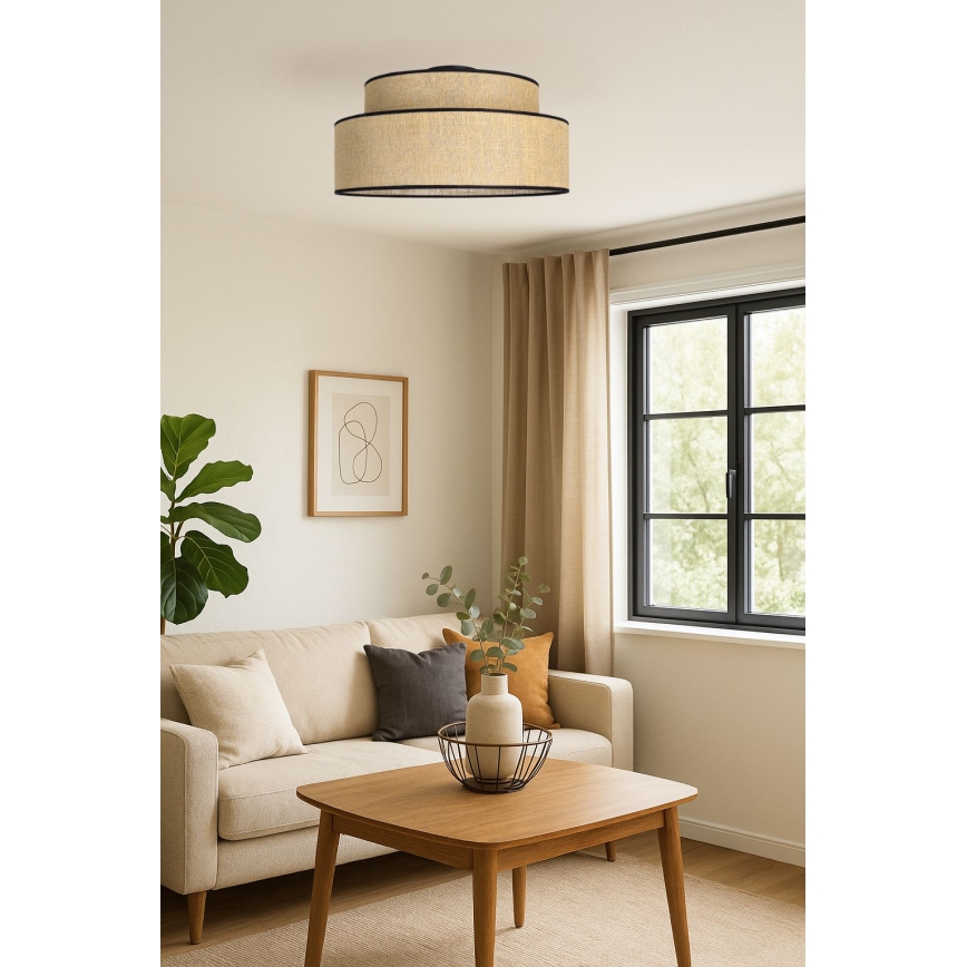 Plafonsko svetlo BOHO 1xE27/60W/230V prečnika 40 cm u bež boji