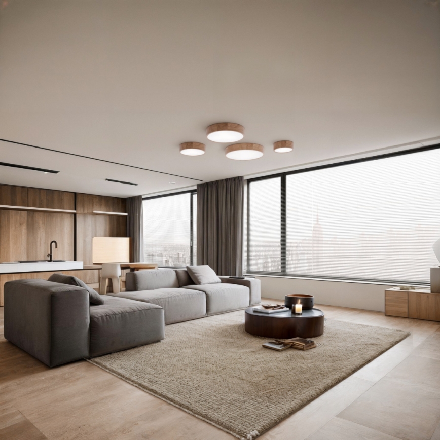 Plafonsko svetlo CLEO 5xE27/24W/230V prečnik 57,5 cm hrast