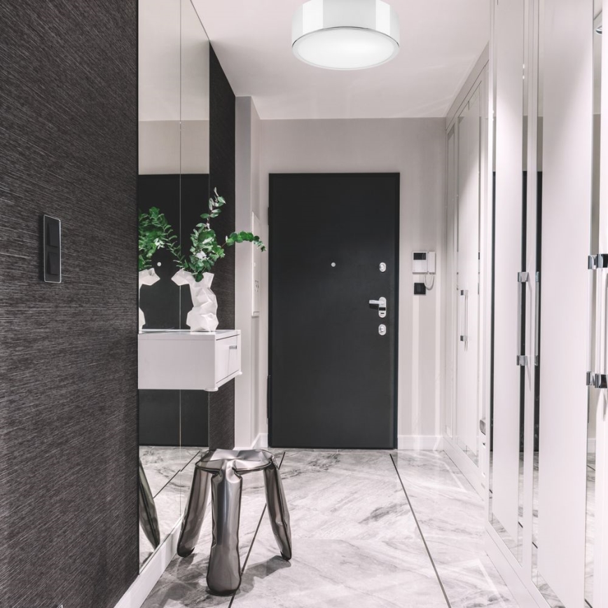 Plafonsko svetlo DANTE 1xE27/60W/230V prečnika 26 cm sjajni hrom