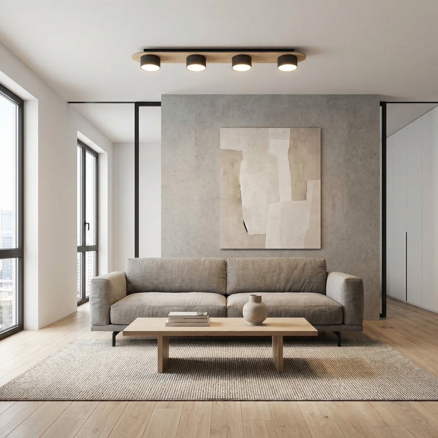 Plafonsko svetlo DIAZ 4xGX53/12W/230V crna/smeđa