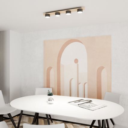 Plafonsko svetlo DIAZ 4xGX53/12W/230V crna/smeđa