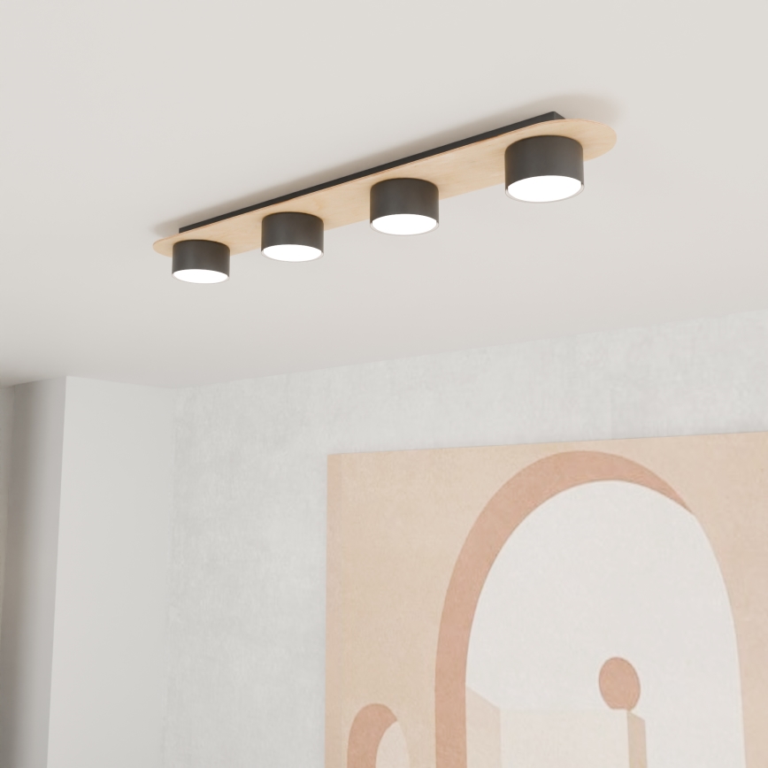 Plafonsko svetlo DIAZ 4xGX53/12W/230V crna/smeđa