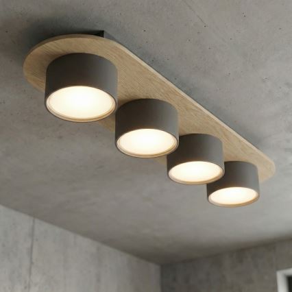 Plafonsko svetlo DIAZ 4xGX53/12W/230V crna/smeđa