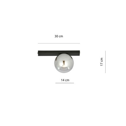 Plafonsko svetlo FIT 1xE14/10W/230V crno/sivo