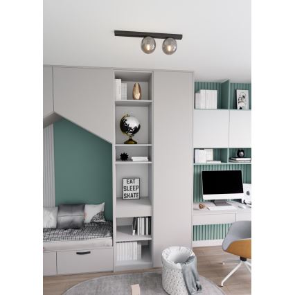 Plafonsko svetlo FIT 2xE14/10W/230V crno/sivo