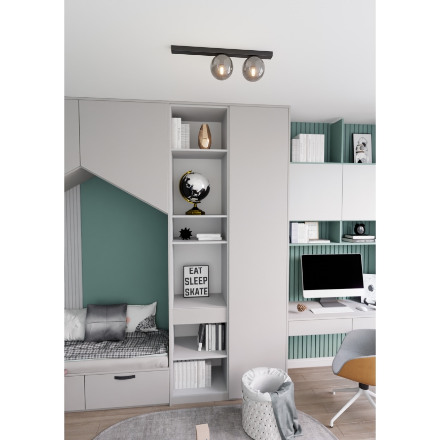 Plafonsko svetlo FIT 2xE14/10W/230V crno/sivo
