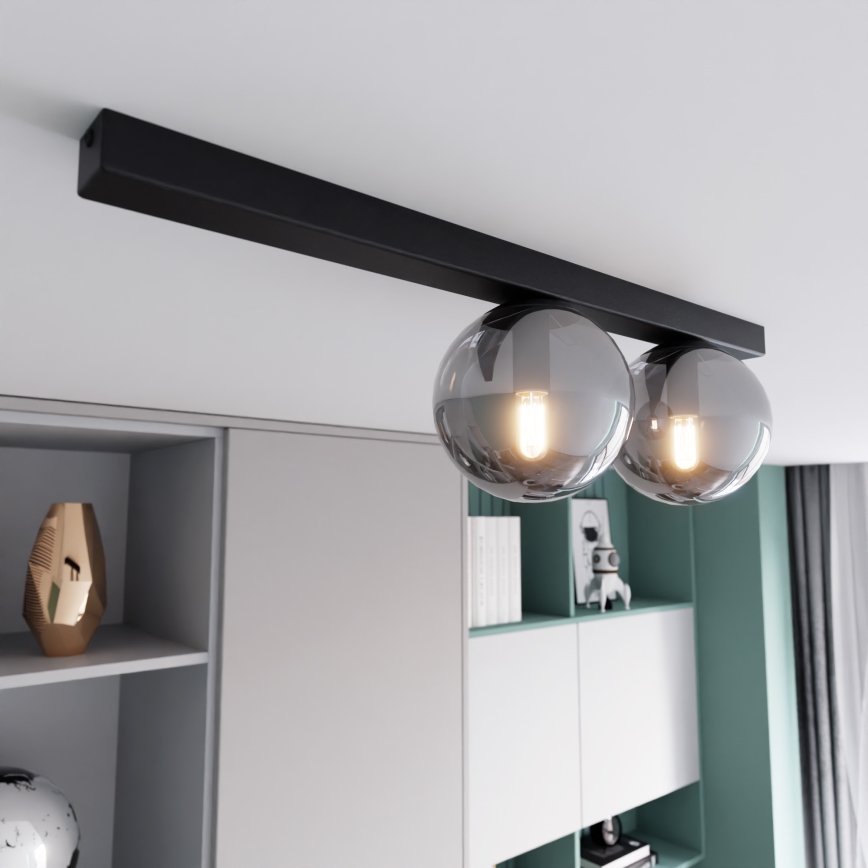 Plafonsko svetlo FIT 2xE14/10W/230V crno/sivo