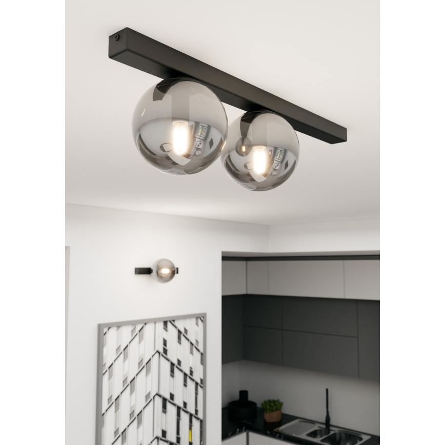 Plafonsko svetlo FIT 2xE14/10W/230V crno/sivo