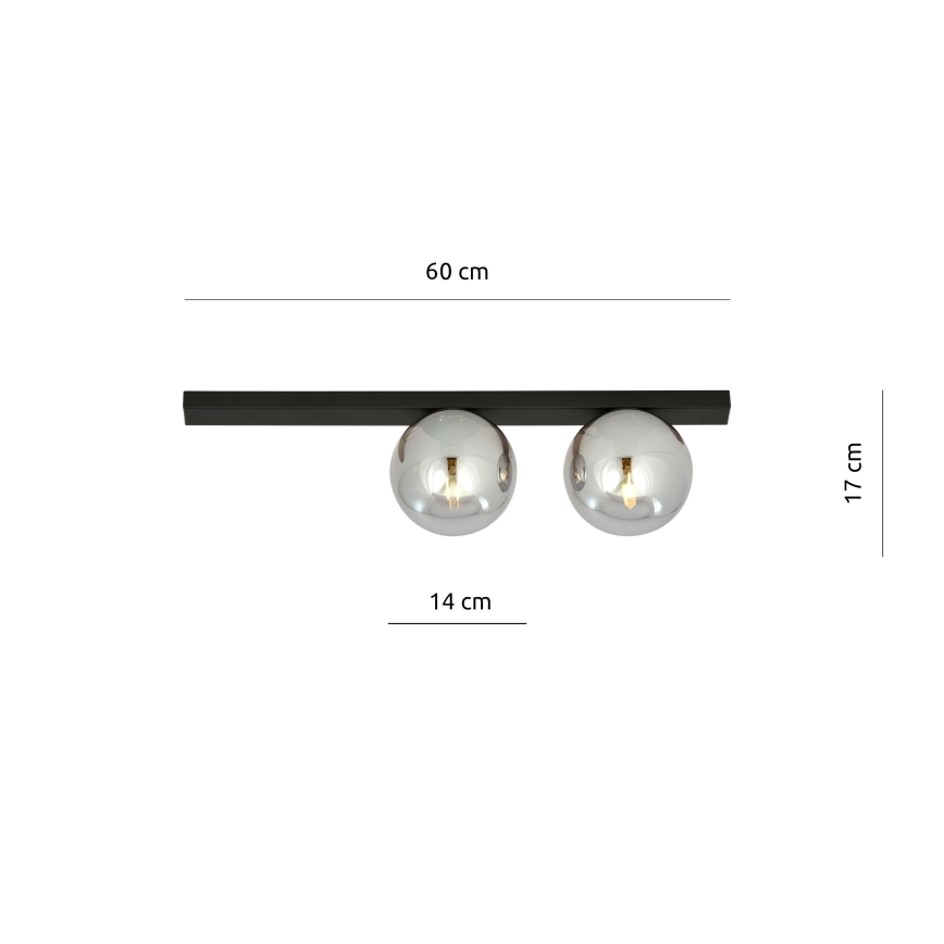 Plafonsko svetlo FIT 2xE14/10W/230V crno/sivo