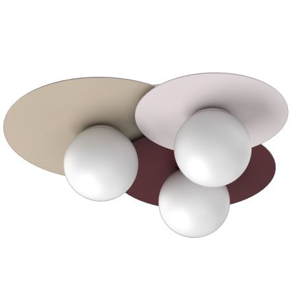 Plafonsko svetlo FLAT 3xE27/15W/230V 55x60 cm bež/krem/bordo