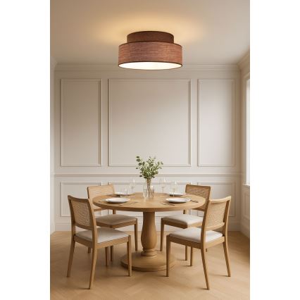 Plafonsko svetlo GRACE 1xE27/60W/230V Ø 40 cm braon/bež