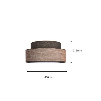 Plafonsko svetlo GRACE 1xE27/60W/230V Ø 40 cm braon/bež