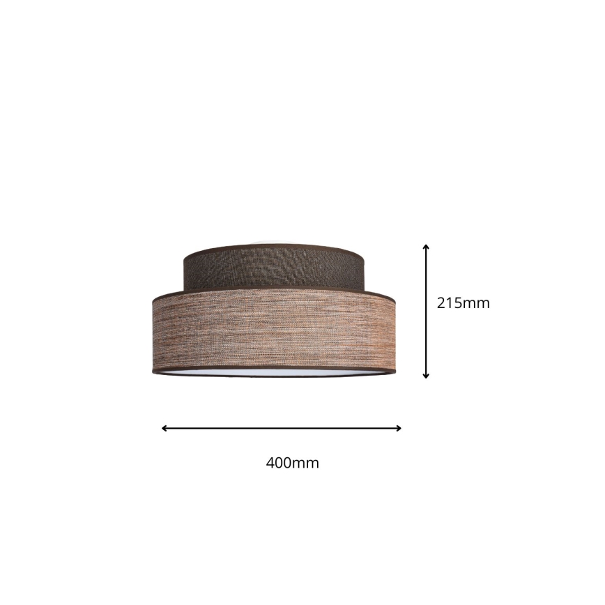 Plafonsko svetlo GRACE 1xE27/60W/230V Ø 40 cm braon/bež
