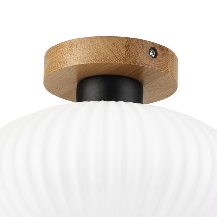 Plafonsko svetlo HARMA WOOD 1xE27/15W/230V hrast/bela prečnik 25 cm