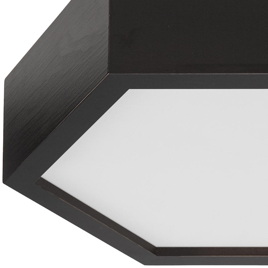 Plafonsko svetlo HEX 1xE27/60W/230V, prečnik 32 cm, crna borovina