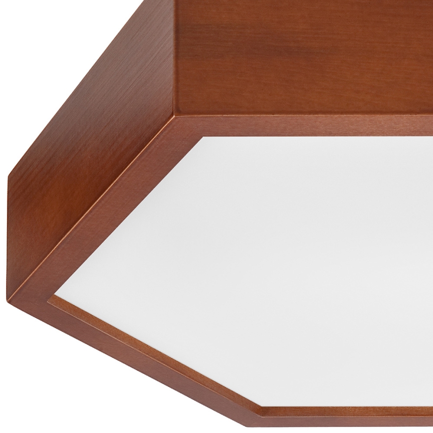 Plafonsko svetlo HEX 2xE27/60W/230V prečnik 43 cm smeđa borovina