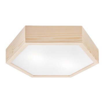 Plafonsko svetlo HEX NATURAL 2xE27/60W/230V, prečnika 43 cm, od borovine