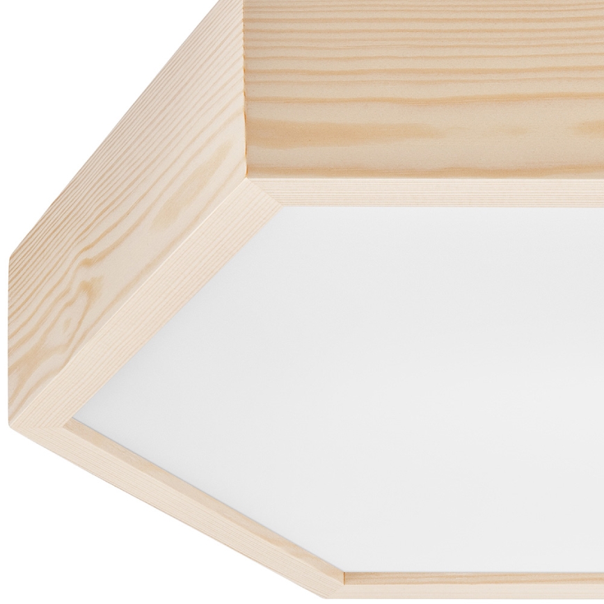 Plafonsko svetlo HEX NATURAL 2xE27/60W/230V, prečnika 43 cm, od borovine