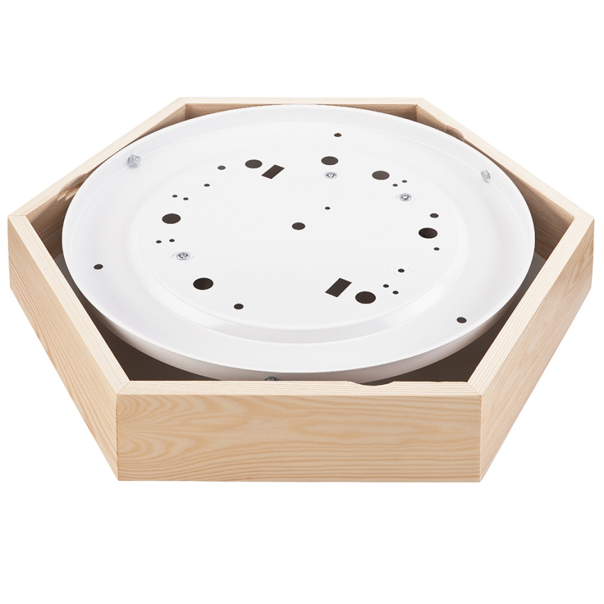 Plafonsko svetlo HEX NATURAL 2xE27/60W/230V, prečnika 43 cm, od borovine
