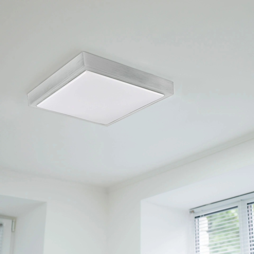 Plafonsko svetlo KAZIMIERZ 2xE27/20W/230V 29,5x29,5 cm srebrno