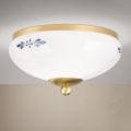 Plafonsko svetlo LANDHAUS 1xE27/60W/230V Ø 21 cm mesing/bela/plava