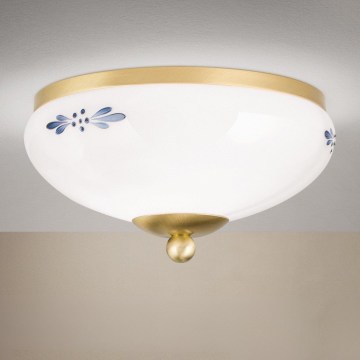Plafonsko svetlo LANDHAUS 1xE27/60W/230V Ø 21 cm mesing/bela/plava