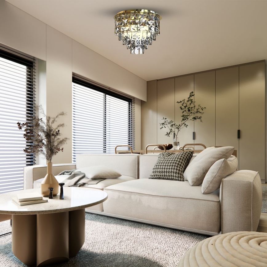 Plafonsko svetlo LUXURIA 9xE14/40W/230V, prečnik 48 cm, zlatna