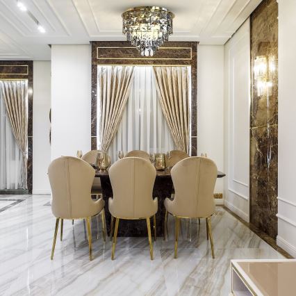 Plafonsko svetlo LUXURIA 9xE14/40W/230V, prečnik 48 cm, zlatna