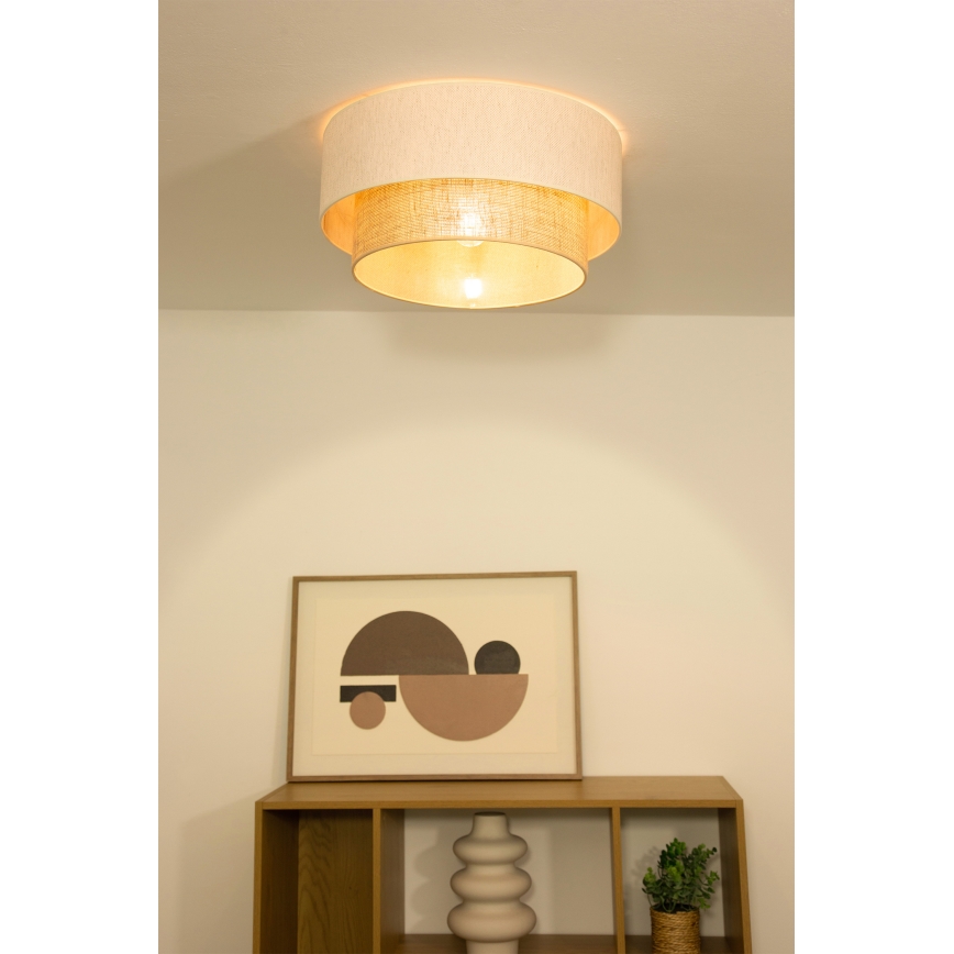 Plafonsko svetlo NATIA 1xE27/60W/230V prečnik 45 cm bela/braon