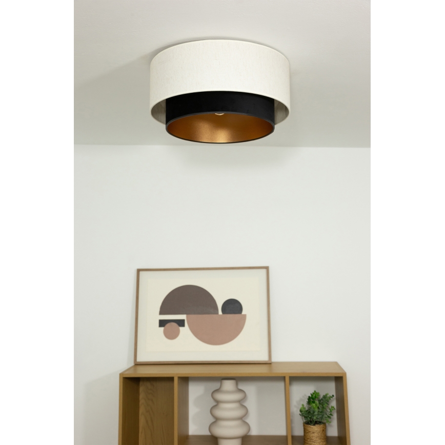 Plafonsko svetlo NATIA 1xE27/60W/230V, prečnik 45 cm, belo/crno
