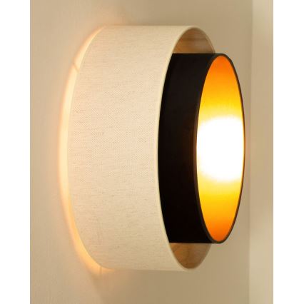 Plafonsko svetlo NATIA 1xE27/60W/230V, prečnik 45 cm, belo/crno