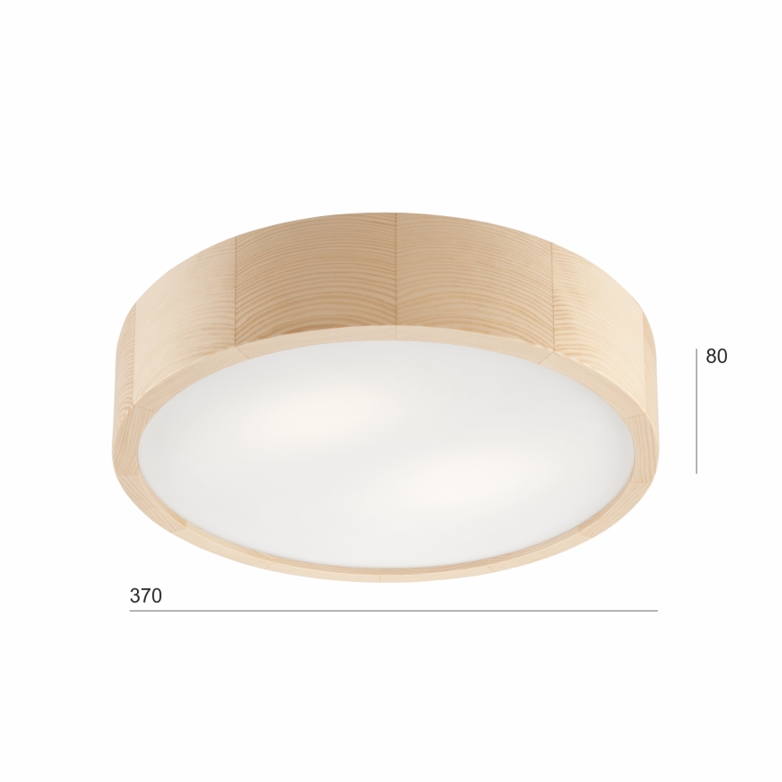 Plafonsko svetlo NATURAL 2xE27/60W/230V, prečnika 37,5 cm, od borovine