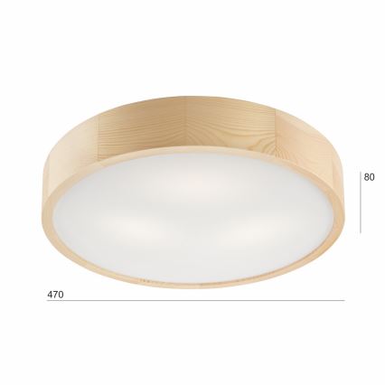 Plafonsko svetlo NATURAL 3xE27/60W/230V prečnik 47,5 cm borovina