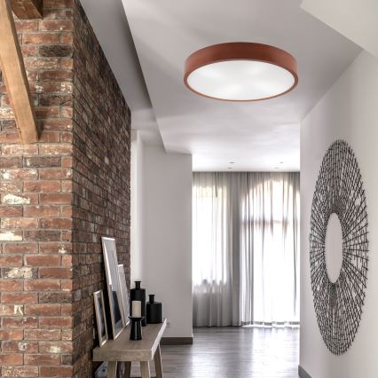Plafonsko svetlo NATURAL 4xE27/60W/230V, prečnik 57,5 cm, borovina/smeđa