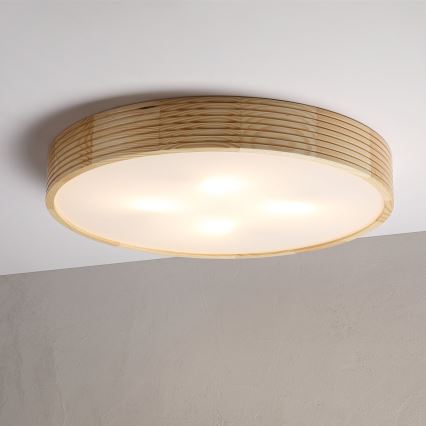 Plafonsko svetlo NATURAL MODERN 4xE27/15W/230V prečnik 58 cm borovina