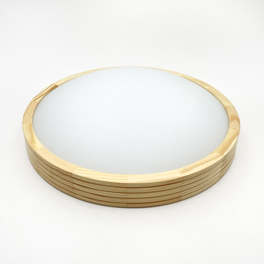 Plafonsko svetlo NATURAL MODERN SLIM 2xE27/15W/230V prečnik 37,5 cm borovina