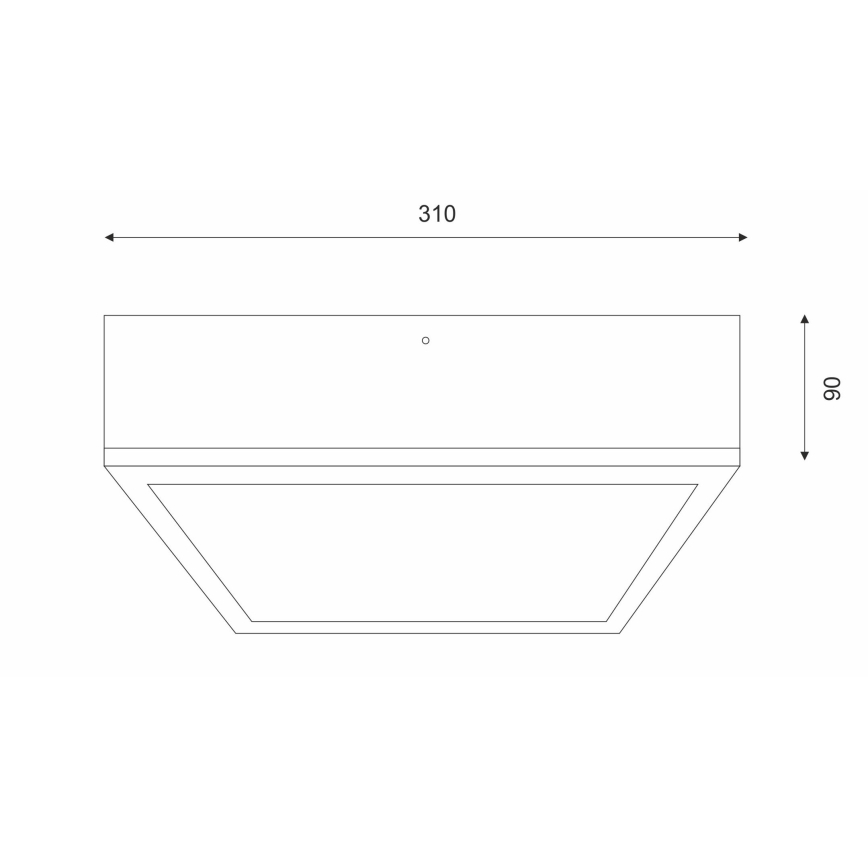 Plafonsko svetlo NATURAL SQUARE 2xE27/15W/230V 31x31 cm borovina/crna