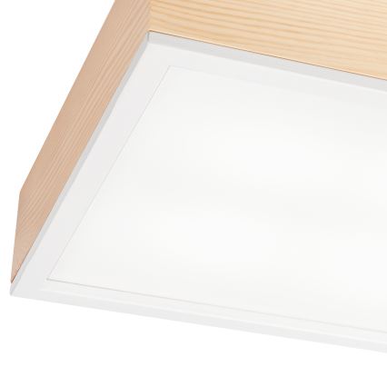 Plafonsko svetlo NATURAL SQUARE 4xE27/15W/230V 39x39 cm borovina/bela